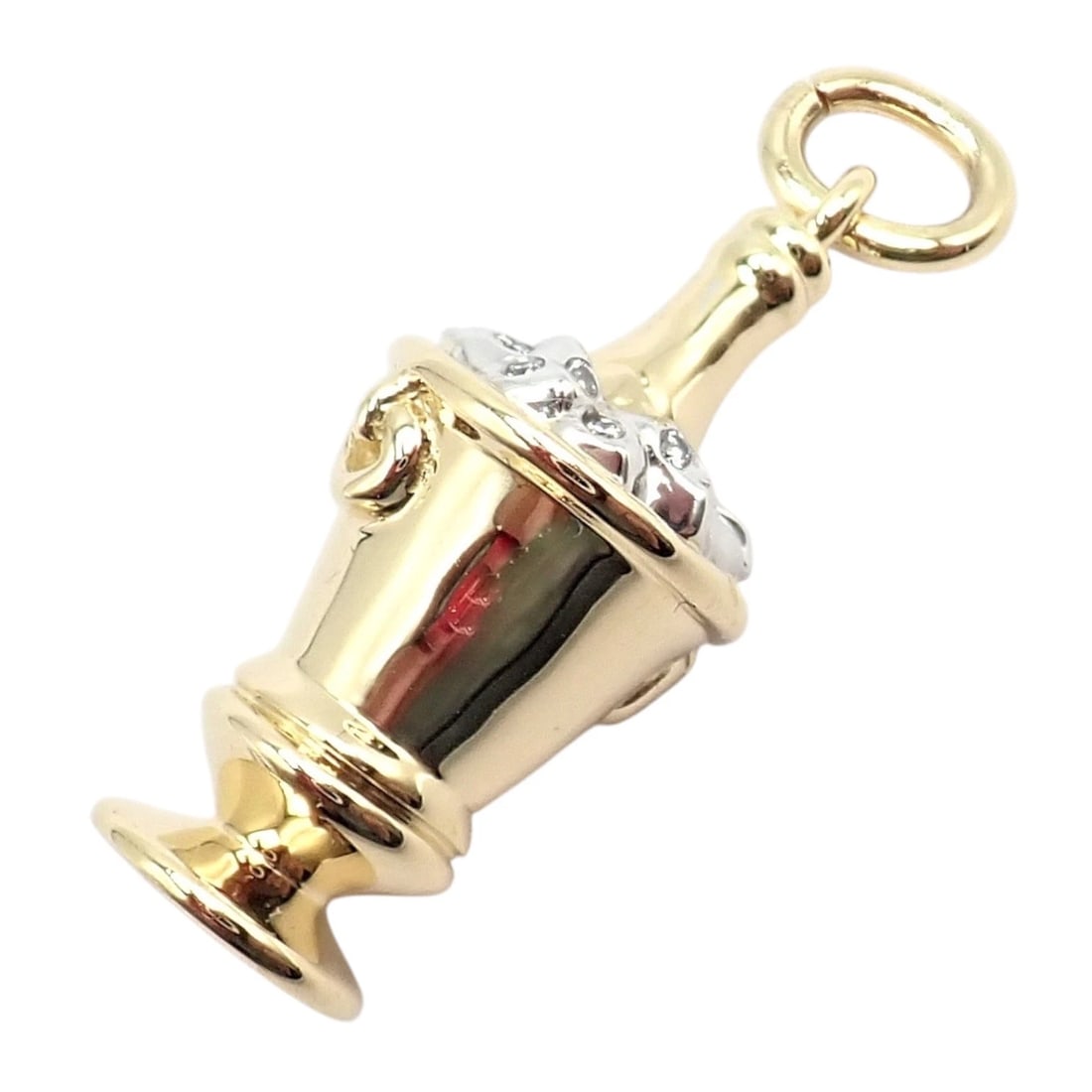 Tiffany & Co. 18k Yellow + White Gold Champagne Bucket Diamond Pendant Charm (1 of 11)