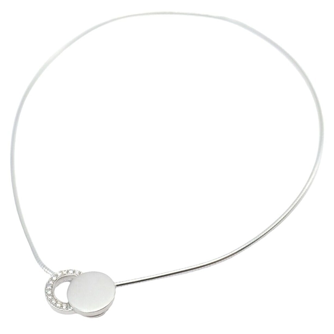 Rare! Authentic Modernist Dinh Van 18k White Gold Diamond Ombre De Lune Necklace (1 of 11)