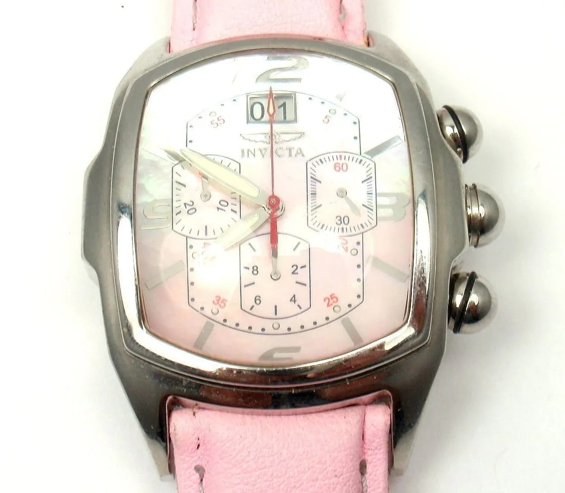 Rare! Invicta Large Dragon Lupah Pink Mother of Pearl Quartz Mens Watch 2467 (1 of 6)
