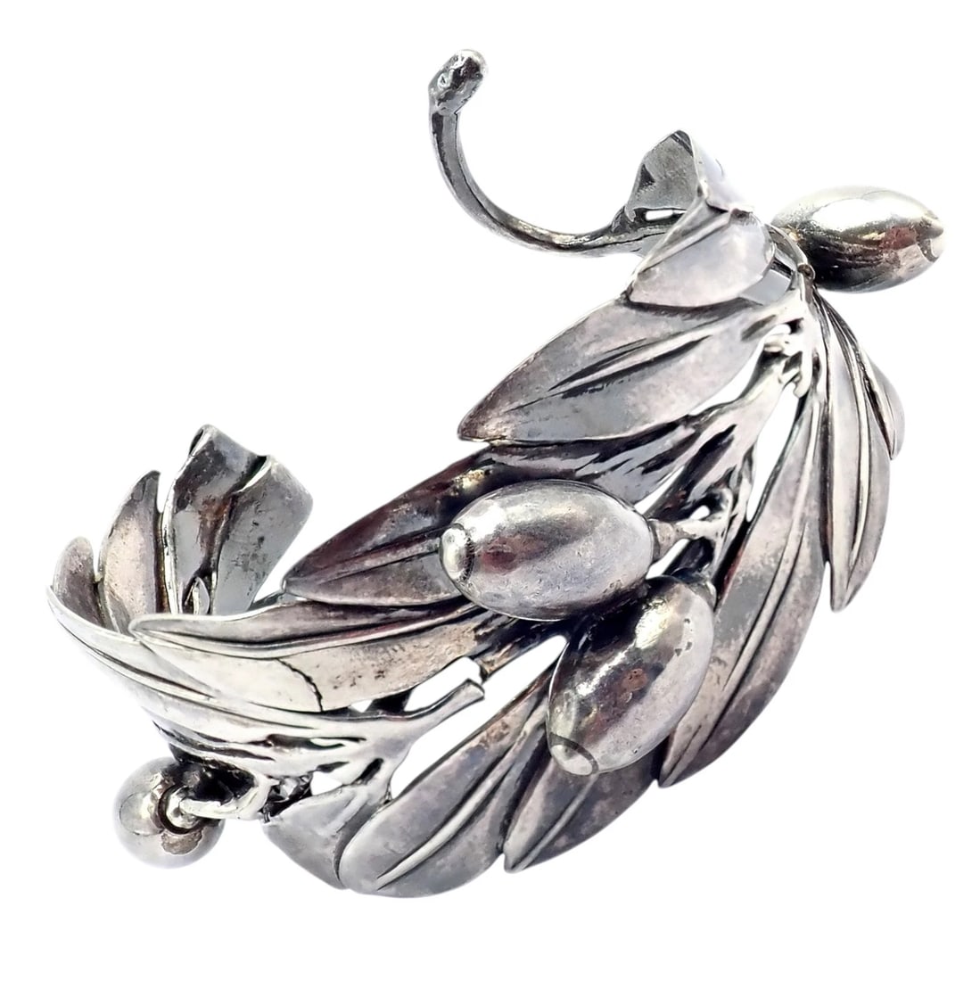 Rare! Vintage Mario Buccellati Silver Olive Leaf Branch Cuff Bracelet (1 of 11)