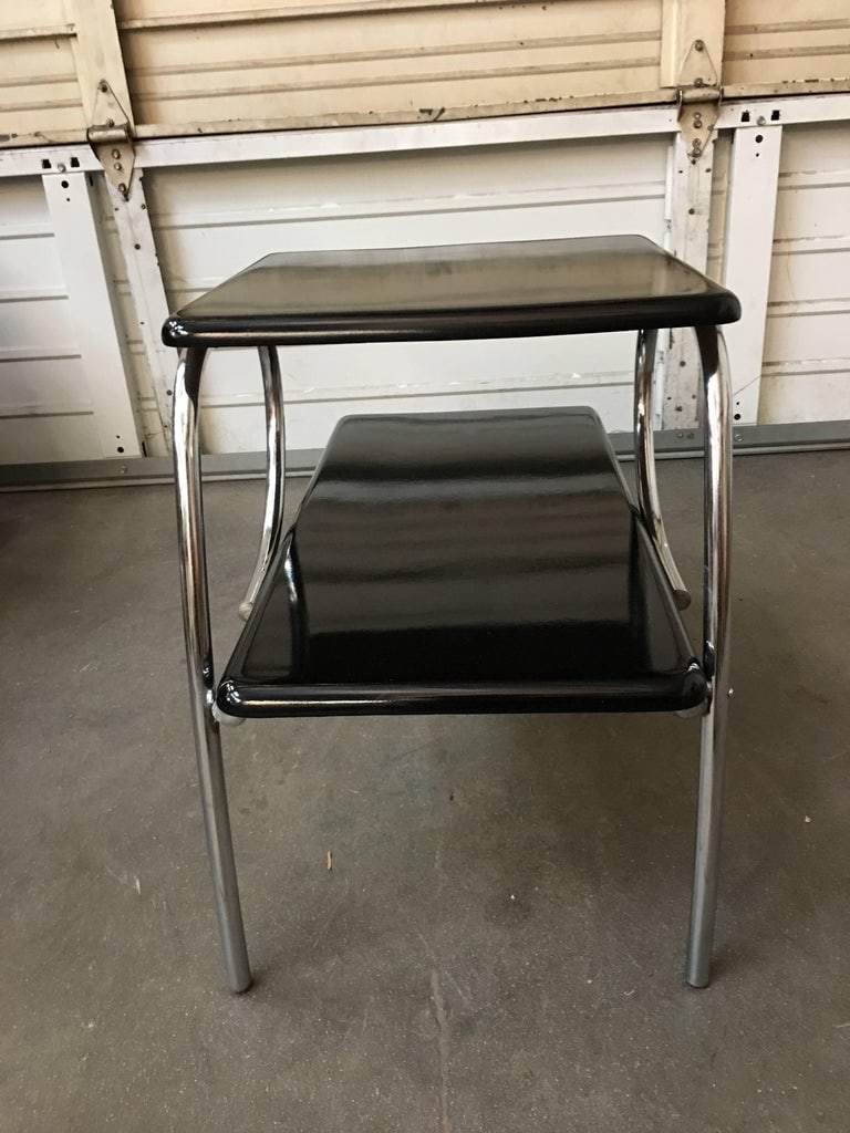 Wolfgang Hoffmann Style Art Deco Chrome Tubular & Lacquer Micarta Side Table - 6