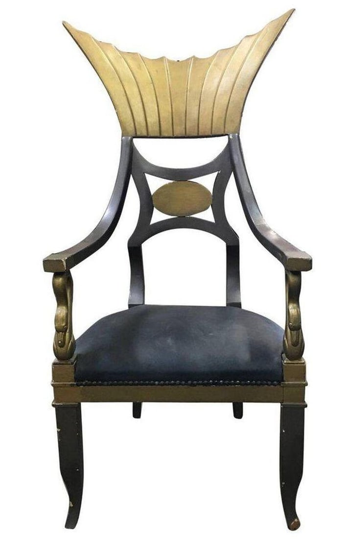 1934 Cleopatra Prop Egyptian Throne Chair Used by Claudette Colbert - 3