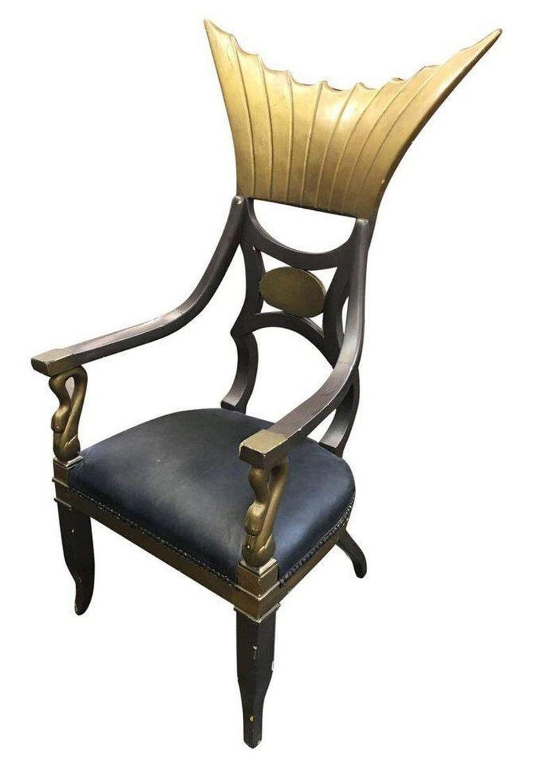 1934 Cleopatra Prop Egyptian Throne Chair Used by Claudette Colbert - 4