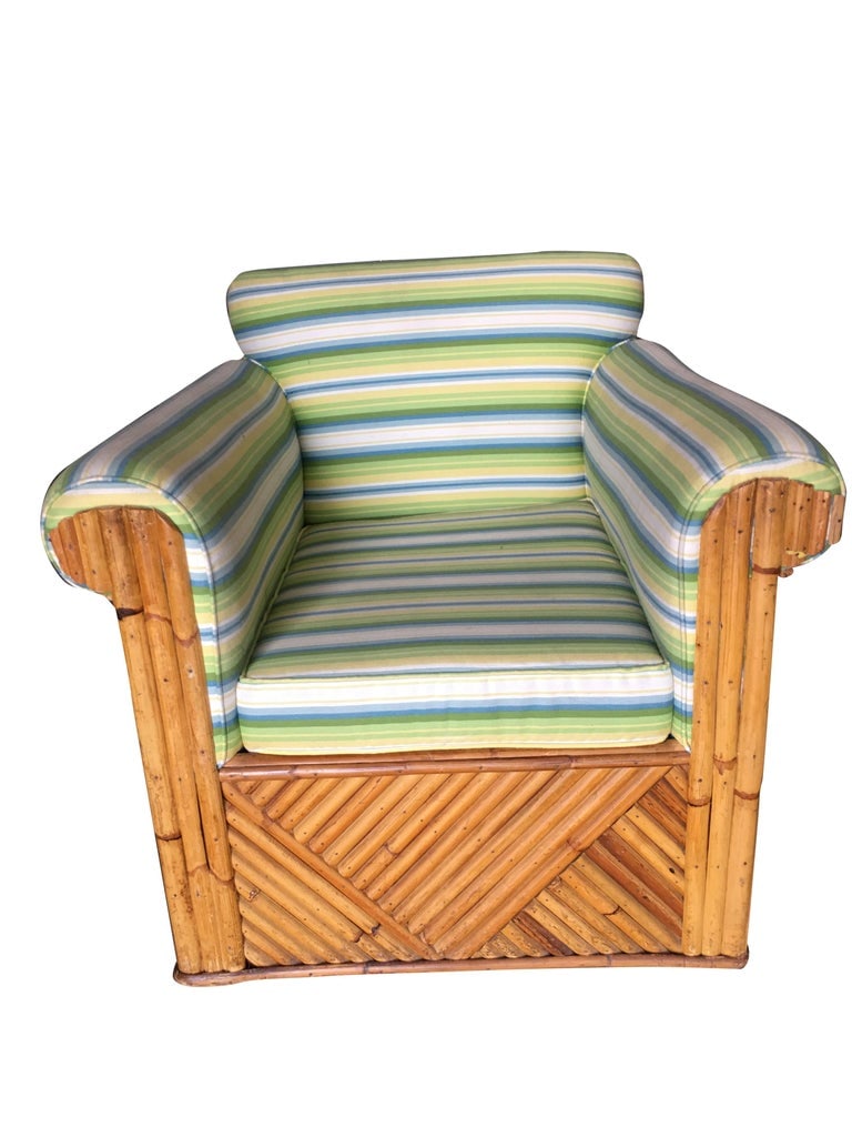 Rare Large Rattan "Big Daddy" club Lounge Chair - 4