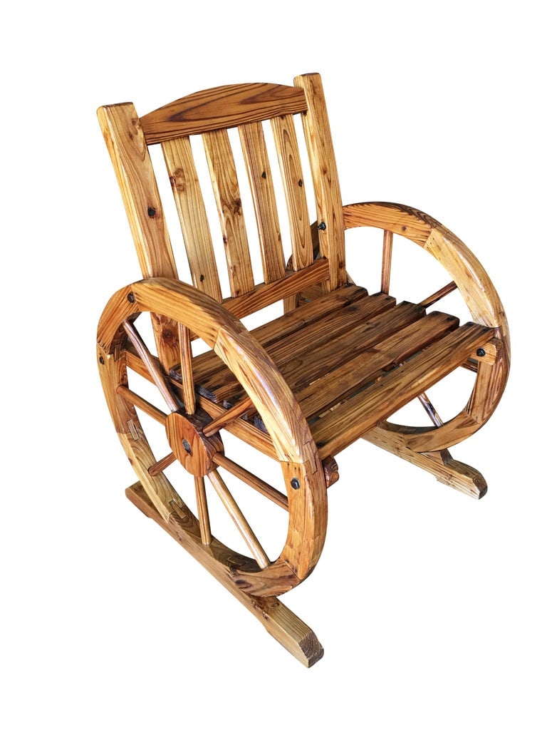 Western Folk Art Wagon Wheel Table and Chairs Set, 1960 - 4