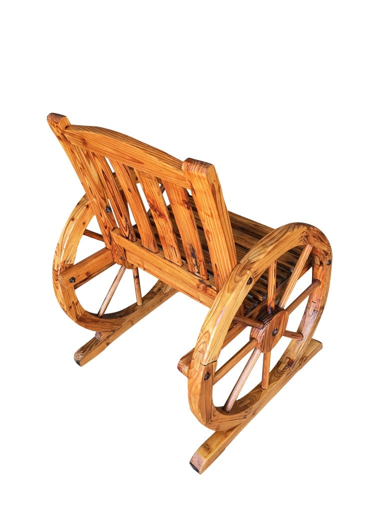 Western Folk Art Wagon Wheel Table and Chairs Set, 1960 - 5