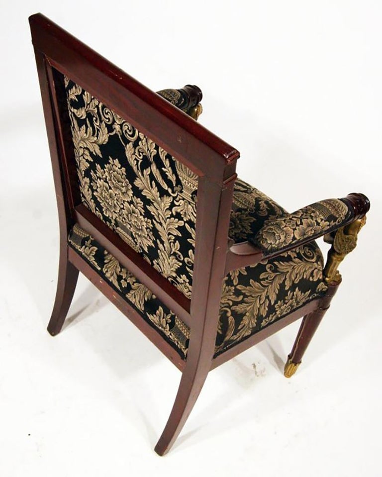 French Federal EmpireStyle Victorian Cherry Wood Armchairs, Set of Four - 7