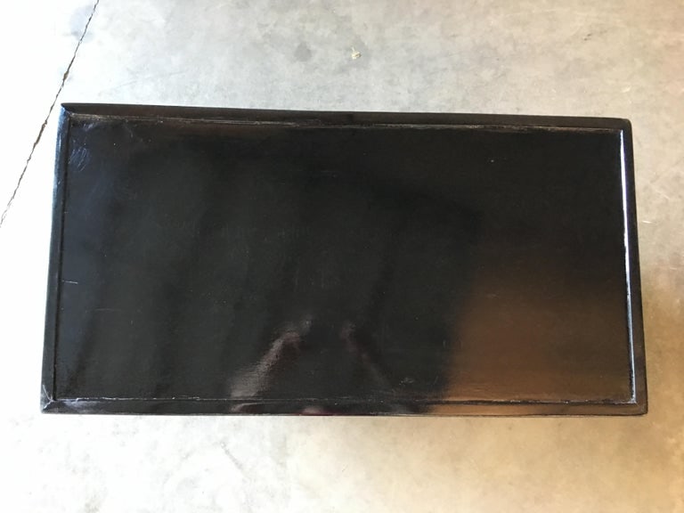 Midcentury Geometric Sculptural Black Lacquer Coffee Table - 8