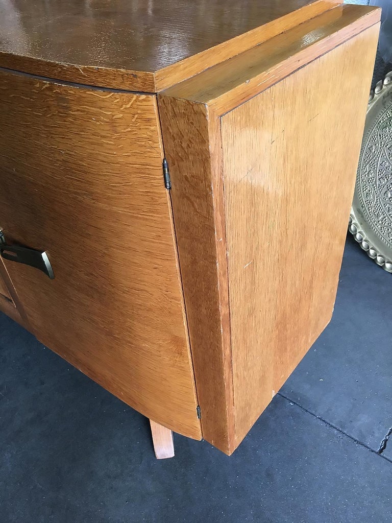 James Mont Style Sideboard with Carved Art Sculpture - 4