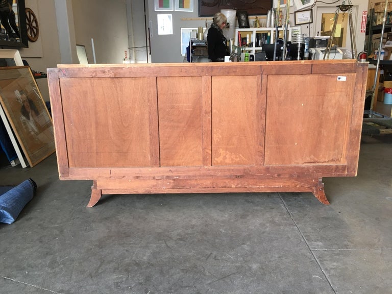 James Mont Style Sideboard with Carved Art Sculpture - 5
