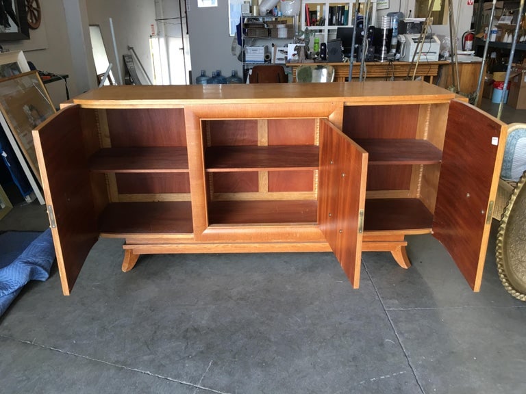 James Mont Style Sideboard with Carved Art Sculpture - 8