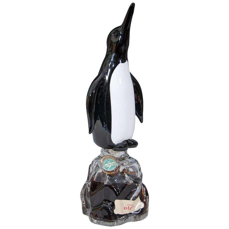 Mid-century Archimede Seguso Alabastro Murano Art Glass Penguin Decanter Bottle - 2