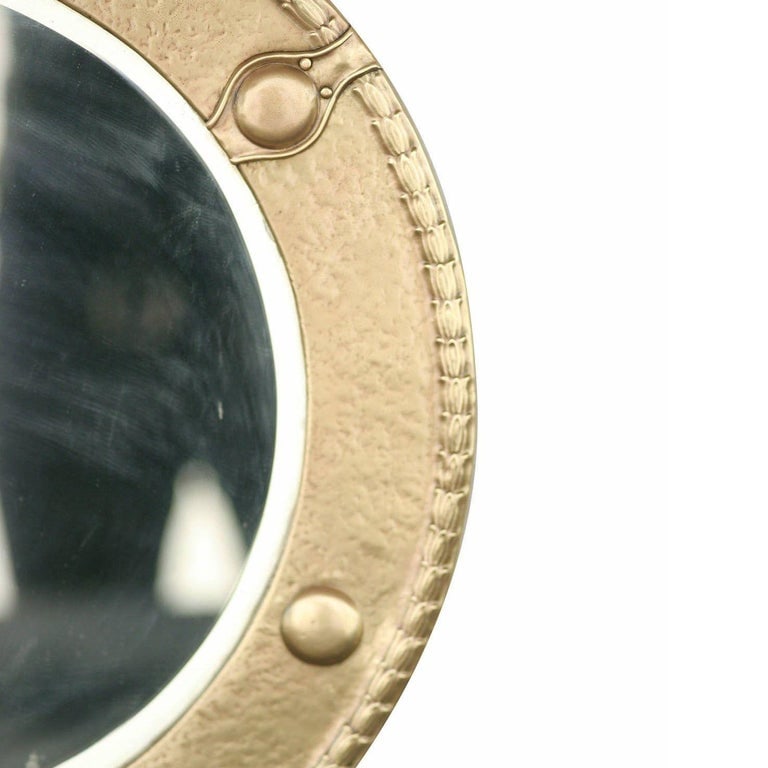 Antique Brass Federal Round Wall Mirror - 5