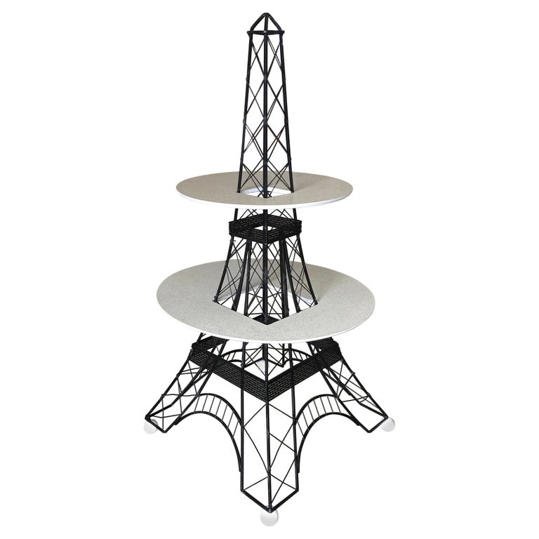 Midcentury Two-Tier Eiffel Tower Brass Sculptural Cocktail Table - 2