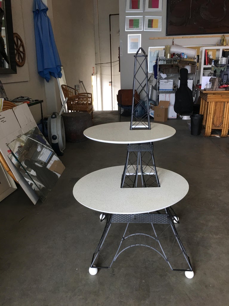 Midcentury Two-Tier Eiffel Tower Brass Sculptural Cocktail Table - 3