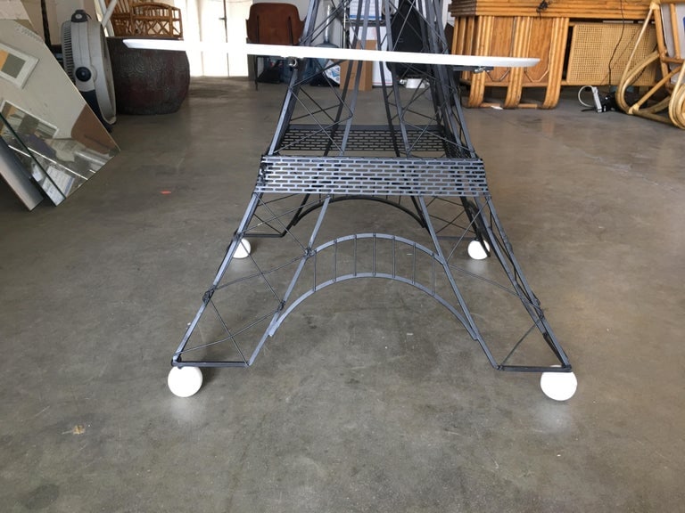 Midcentury Two-Tier Eiffel Tower Brass Sculptural Cocktail Table - 6