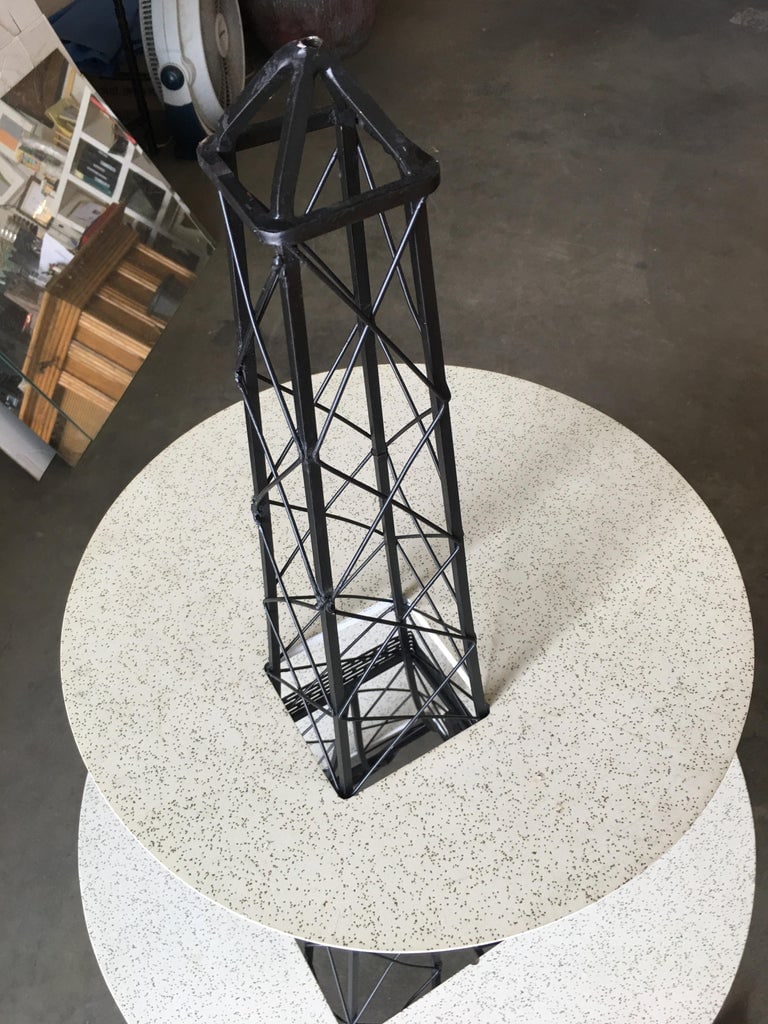 Midcentury Two-Tier Eiffel Tower Brass Sculptural Cocktail Table - 7
