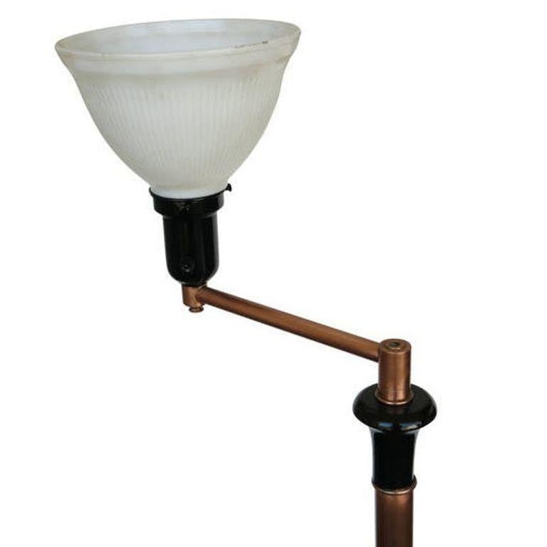 French Art Moderne Copper Swing Arm Floor Lamp - 4