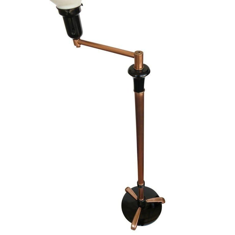 French Art Moderne Copper Swing Arm Floor Lamp - 5