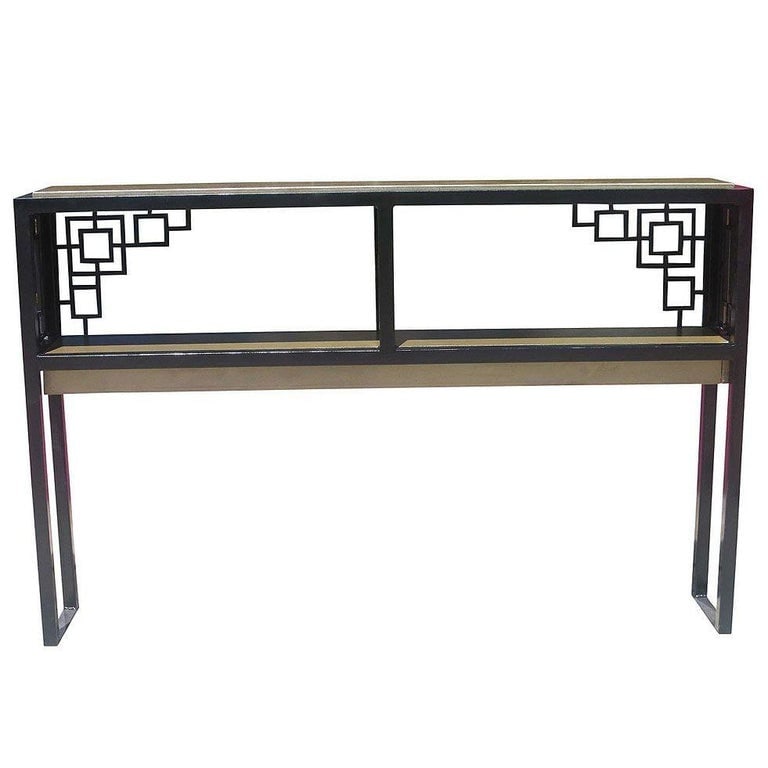 Black and Gold "Prairie" Style Console Table - 4