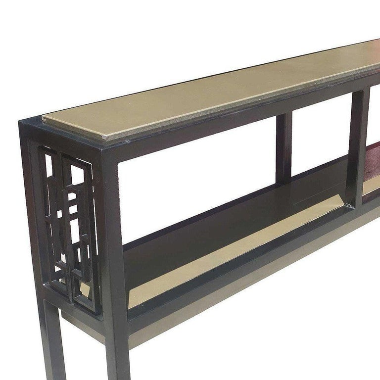 Black and Gold "Prairie" Style Console Table - 7