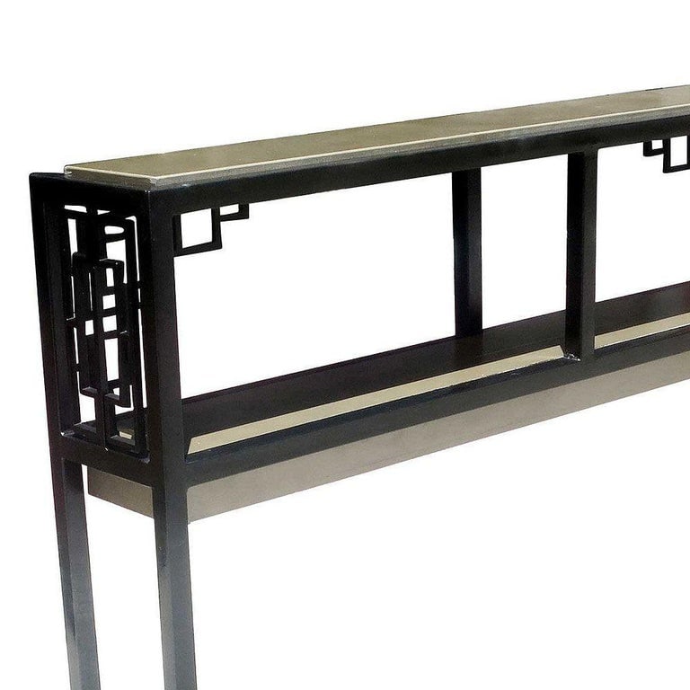 Black and Gold "Prairie" Style Console Table - 8