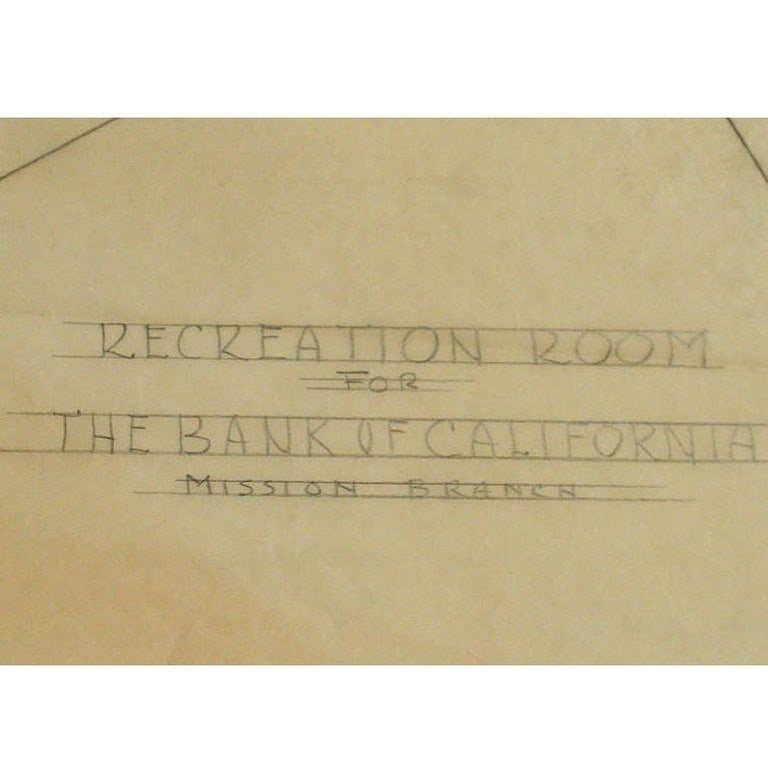 1955 Recreation Room Architectural Rendering by Rucker Fuller - 6