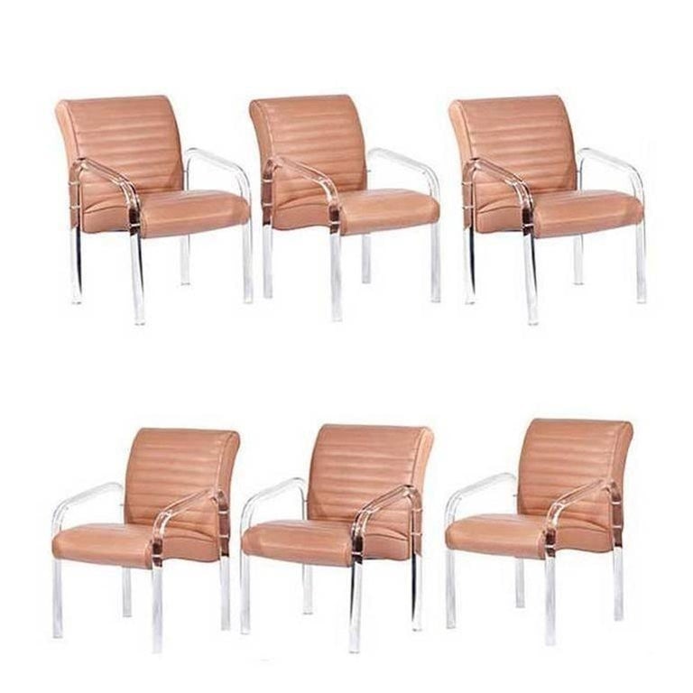Lucite and Leather Lounge Chairs by Leon Frost, Signed - 6
