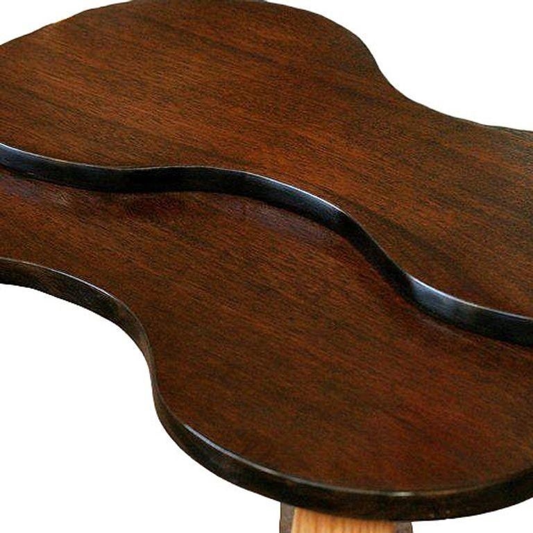 Jens Risom Style Two-tone Stepped Biomorphic Bent Plywood & Mahogany Side Table - 5