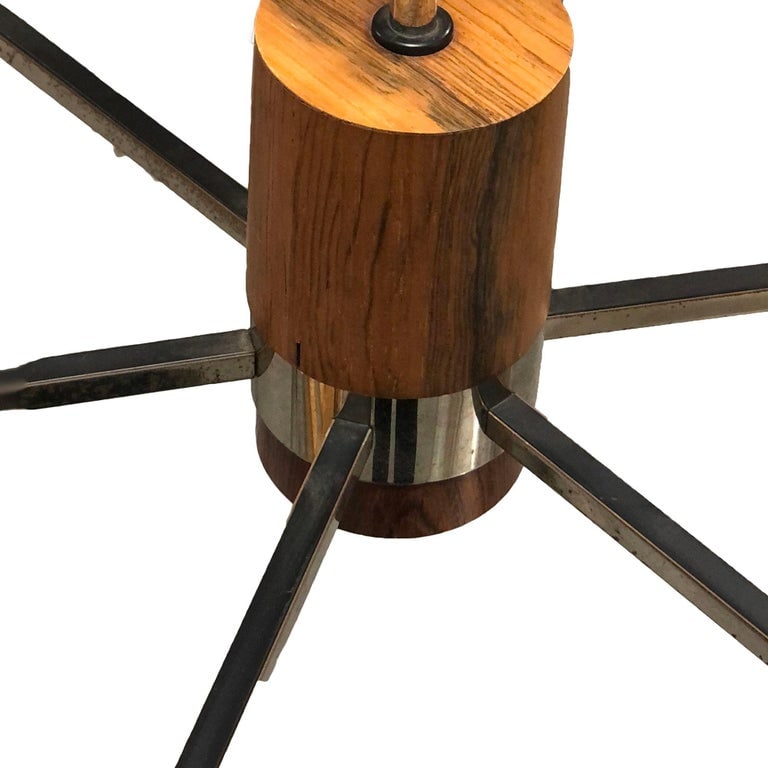 Italian Sputnik Chandelier in Rosewood Chrome with Glass Shades - 7