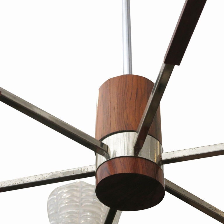 Italian Sputnik Chandelier in Rosewood Chrome with Glass Shades - 8