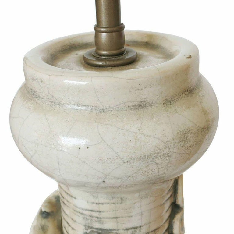 Art Pottery Ceremonial Monks with Dragon Table Lamp - 4