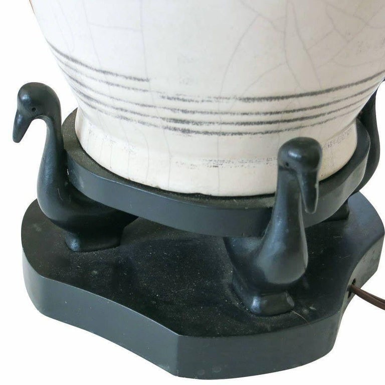 Art Pottery Ceremonial Monks with Dragon Table Lamp - 8
