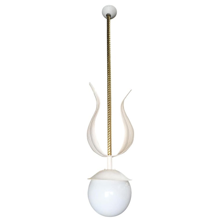 Art Deco Grand Hollywood Theater Palm Leaf Ceiling Pendant - 2