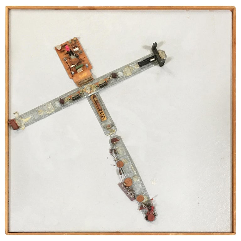 Abstract "Stations of The Cross" Untitled 4 Artography Wall Sculpture by Pasqual: Untitled Artography Wall Sculpture four of five sculptures in the "Stations of The Cross" series by Pasqual Bettio. 4 of 5 Bio Senior Senator ret. J. Pasqual Bettio F.R.P.S. started his artistic