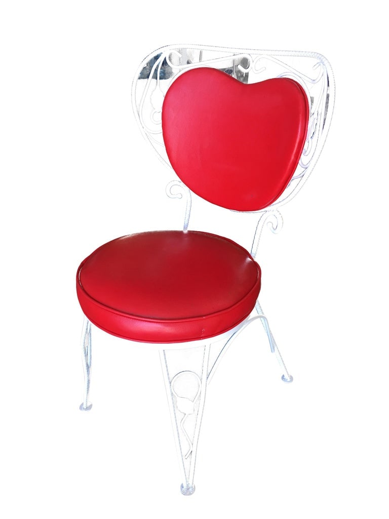 Custom Made Mid-century Iron & Steel Rebar Heart Patio Lounge Chair, Set of Four - 4
