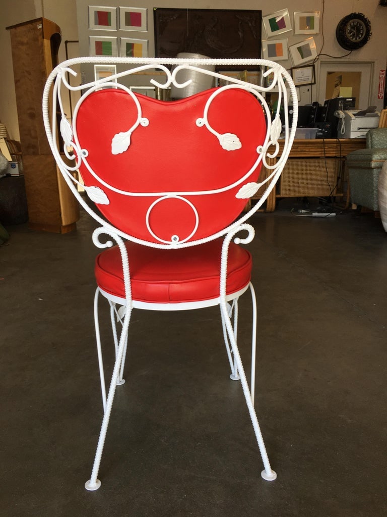 Custom Made Mid-century Iron & Steel Rebar Heart Patio Lounge Chair, Set of Four - 6