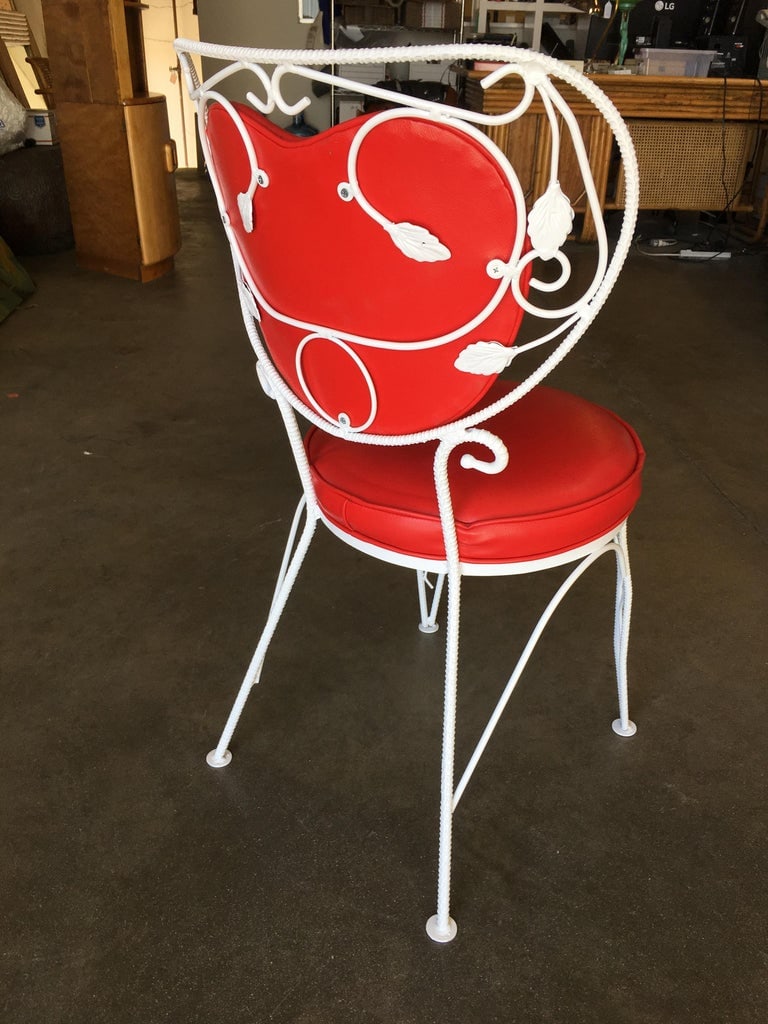 Custom Made Mid-century Iron & Steel Rebar Heart Patio Lounge Chair, Set of Four - 8