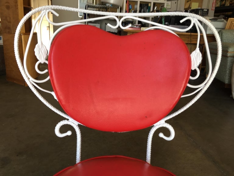 Custom Made Mid-century Iron & Steel Rebar Heart Patio Lounge Chair, Set of Four - 9