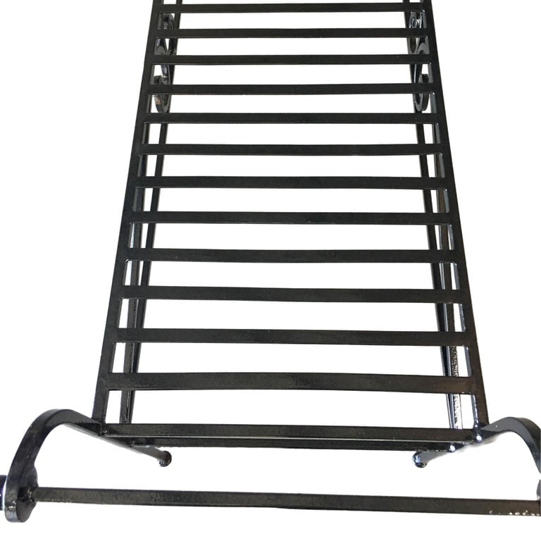 Scrolling Black Wrought Iron Chaise Lounge, Bench - 5