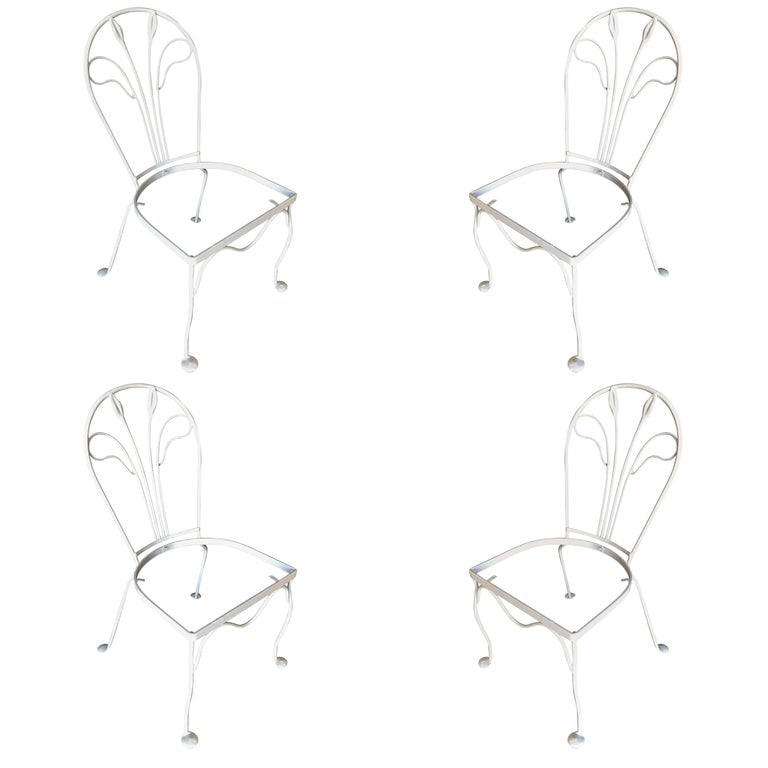 Woodard Tropical Leaf Iron Patio/Outdoor Lounge Chair, Set of Four - 2