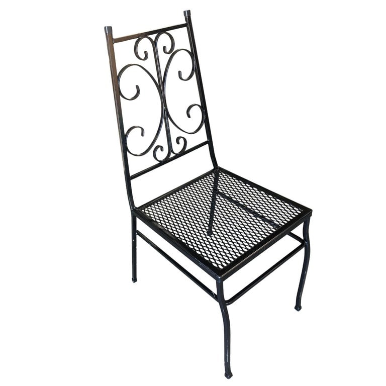 Midcentury Outdoor/Patio Side Chair with Scrolling Pattern, Set of Four - 3