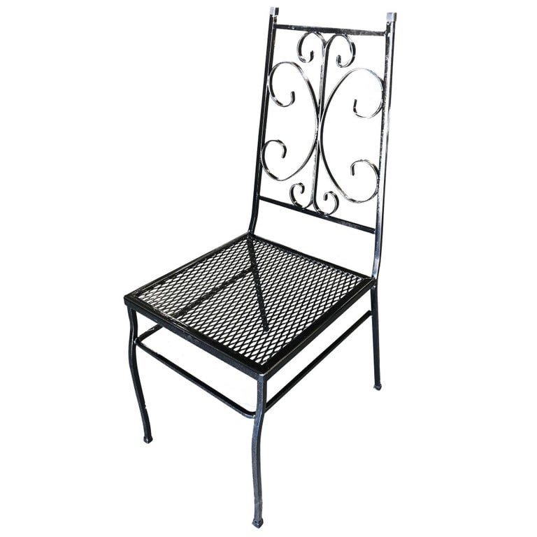 Midcentury Outdoor/Patio Side Chair with Scrolling Pattern, Set of Four - 5