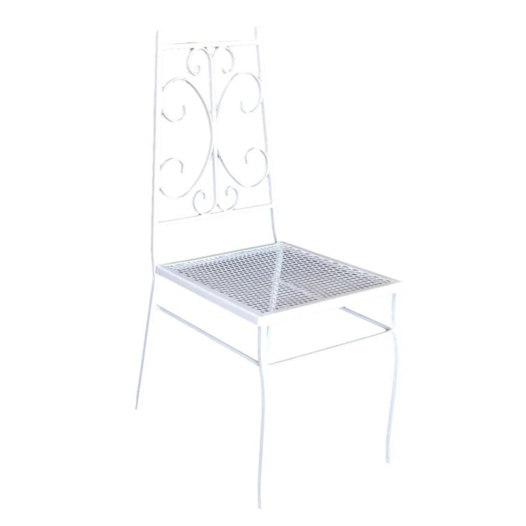 Midcentury Outdoor/Patio Side Chair with Scrolling Pattern, Set of Four - 6