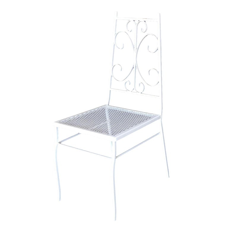 Midcentury Outdoor/Patio Side Chair with Scrolling Pattern, Set of Four - 7