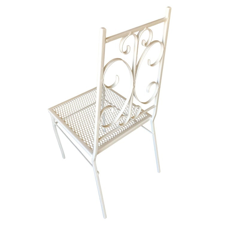 Midcentury Outdoor/Patio Side Chair with Scrolling Pattern, Set of Four - 8