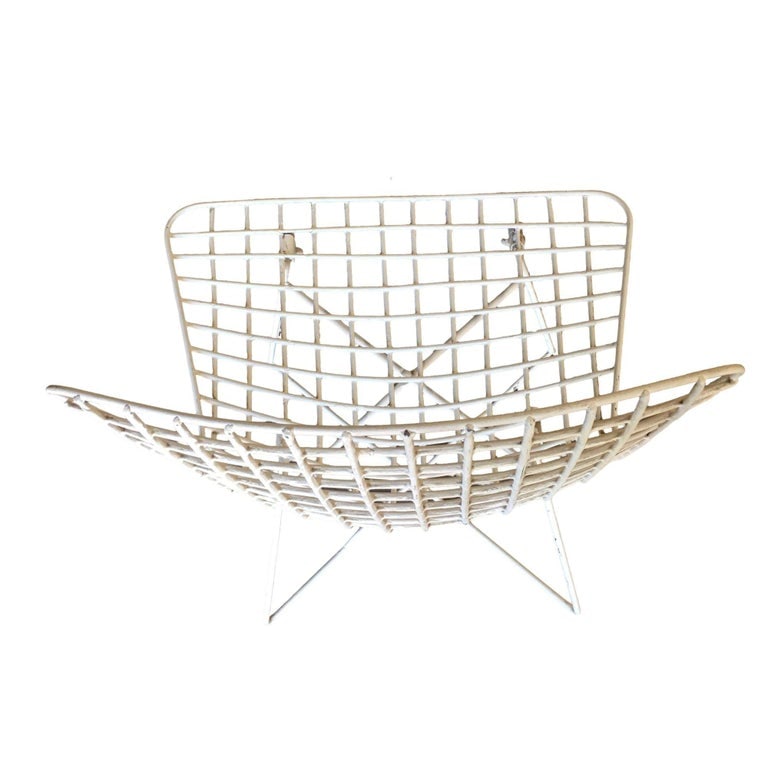 White Bertoia Steel Wire Side Chair With "X" Base by Knoll, Set of 6 - 6