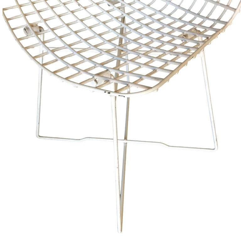 White Bertoia Steel Wire Side Chair With "X" Base by Knoll, Set of 6 - 8