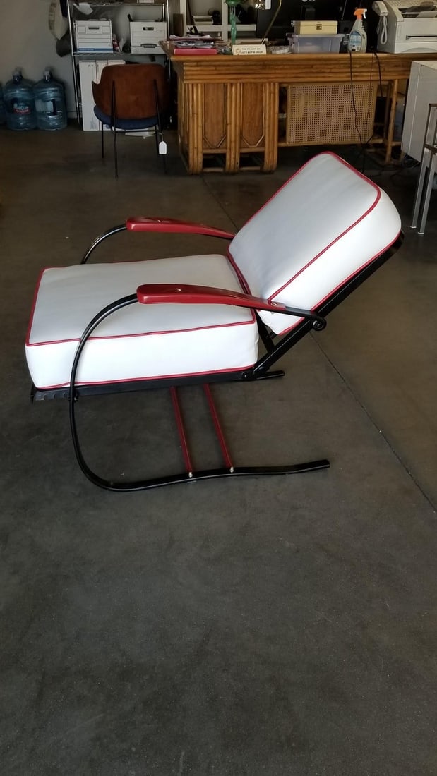Wolfgang Hoffmann Custom Red and Black Springer Recliner Chair for Howell - 5