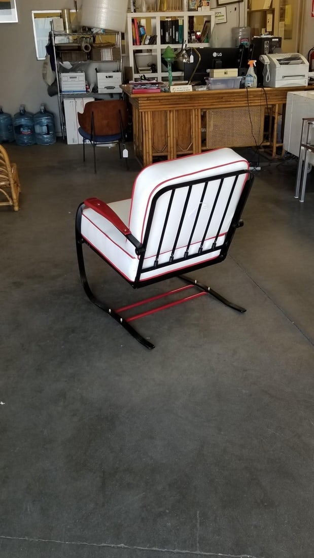 Wolfgang Hoffmann Custom Red and Black Springer Recliner Chair for Howell - 6